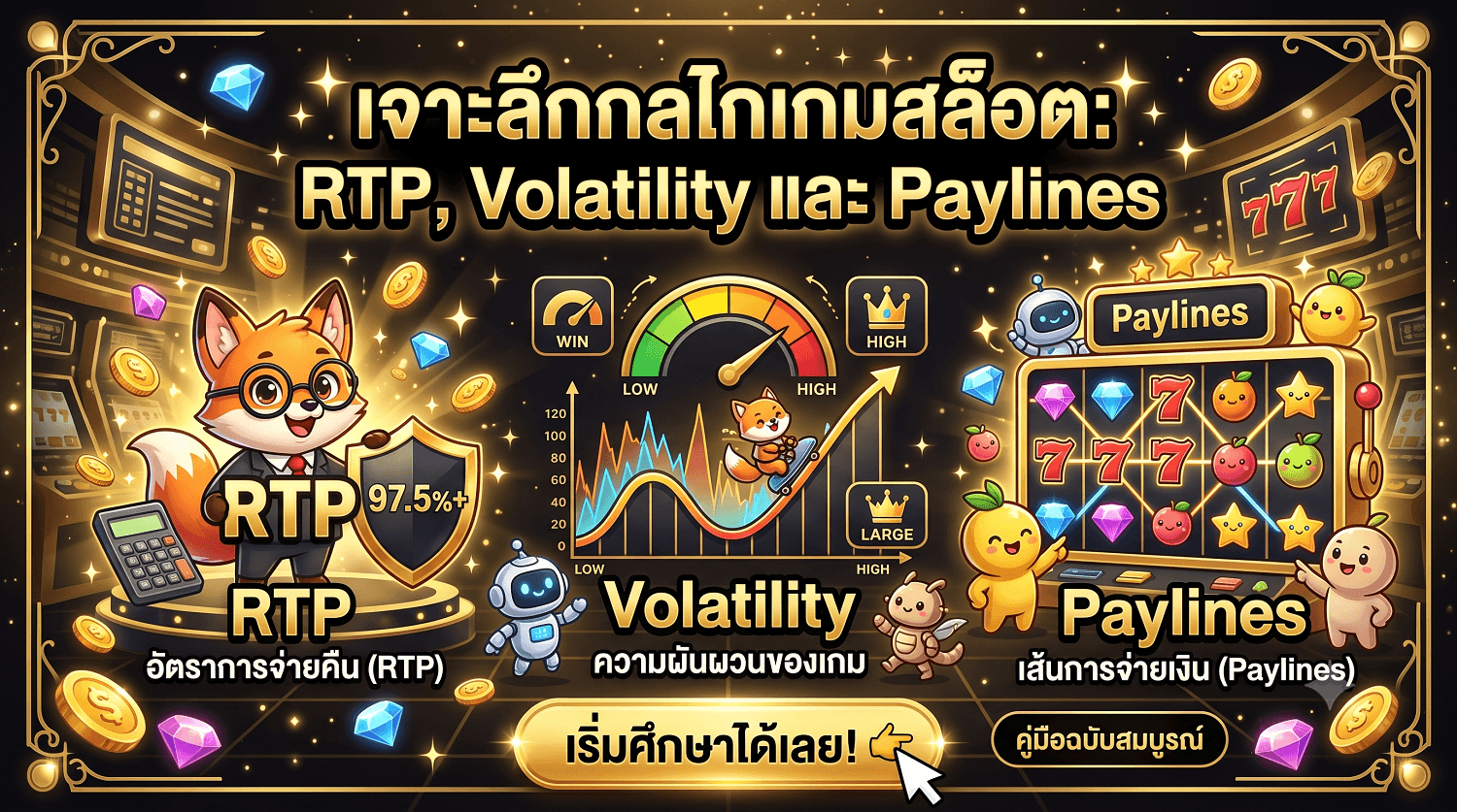 เจาะลึกกลไกเกมสล็อต: RTP, Volatility และ Paylines กุญแจสู่การรีวิวอย่างมืออาชีพ