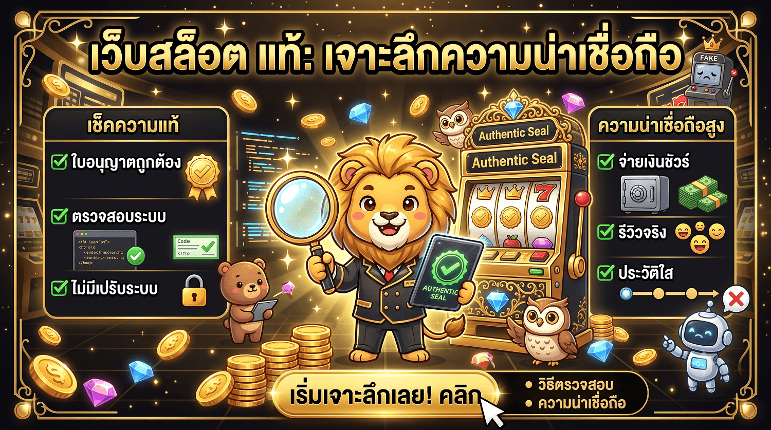 เว็บสล็อต แท้: เจาะลึกความน่าเชื่อถือและวิธีเลือกแพลตฟอร์มที่ปลอดภัย